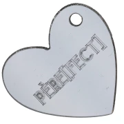 Ciondolo a cuore 39x45 mm in plexiglass - Effetto specchio - Père[fect] - Grigio x1